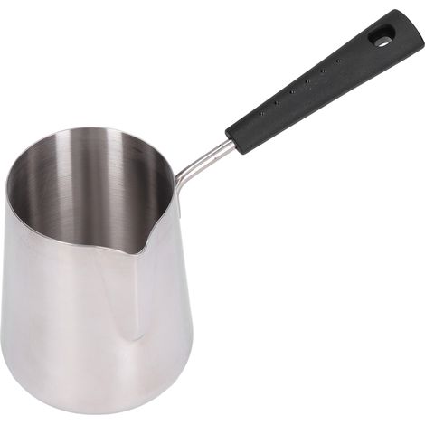 Türkische Kaffeekanne 600 ml, Edelstahl, glänzende Oberfläche, hitzebeständig, leicht zu reinigen, Butterwärmer (1/5)