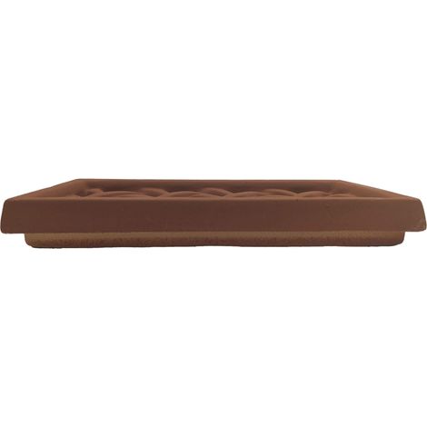 Grille d'aération rectangulaire terre cuite - 13x24 cm (Rouge) (1/5)