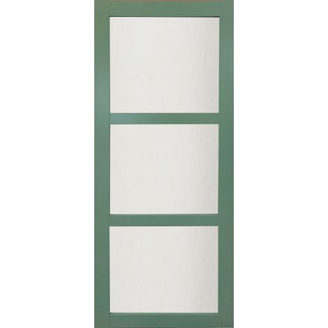 [jamais Utilise] Porte Coulissante Vert Ral 6021 Vitrée H204 X L73 + Sérrure A Condamnation Gd Menuiseries