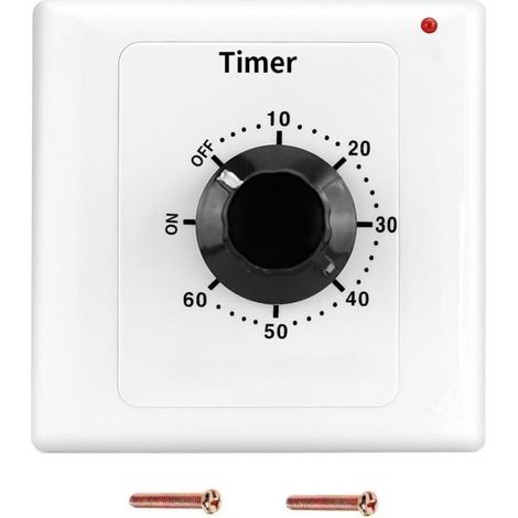 60 Minute Timer Switch, AC 220V 15A Intelligent Mechanical Countdown Timer, Time Switch, Panel Timer Control Knob 86