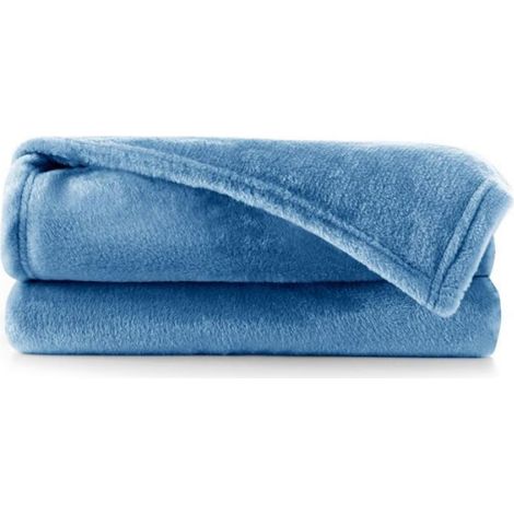 Plaid - Couverture Microfibre Polaire - 200 x 220 cm - Bleu Foncé - Usage Intérieur - 1 Pièce (1/4)