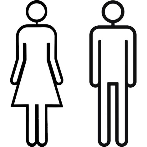 Plaque de Toilettes Symbole Homme et Femme en Acrylique, 3D Toilette Symbole Signe pour Hôtel, Unisexe WC pour Toilettes, Salle de Bain, Penderie, Noir (1/5)