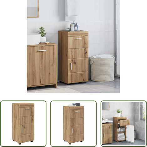 Holzschrank - Badezimmerschrank-Set TULUM Artisan-Eiche 37 x 31,5 x 82 cm (1/5)