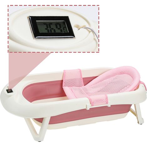 Baby Badewanne Reisebadewanne Babywanne Ergonomische Faltbare mit Thermometer