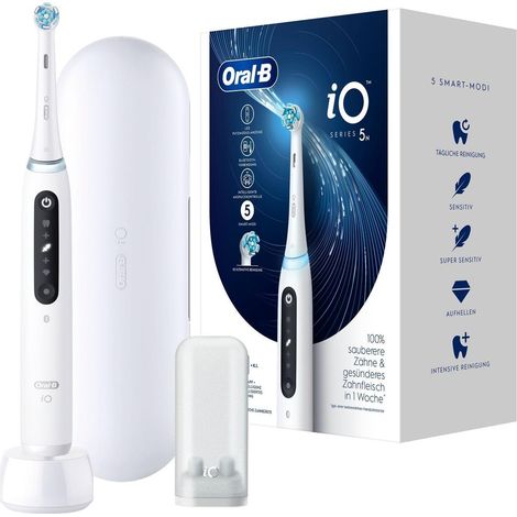 BRAUN ORAL-B IO5 BLANCO + ESTUCHE / CEPILLO DE DIENTES ELÉCTRICO RECARGABLE / INTELIGENCIA ARTIFICIAL (1/5)