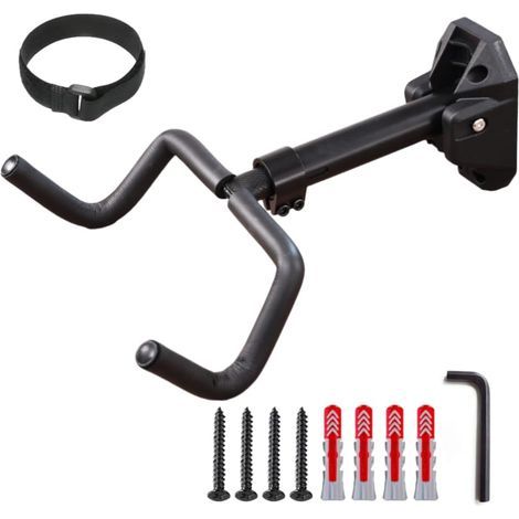 Wandmontierte Fahrradhalterung mit einstellbarem Winkel und Wandabstand, faltbar, für Mountainbikes/Rennräder, extra weiche Polsterung (Schraubbefestigung)
