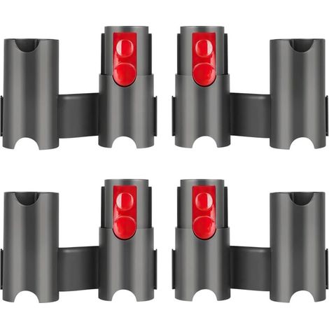 Supporto per accessori da 4 pezzi per aspirapolvere Dyson, robusto e facile da usare, supporto per aspirapolvere Dyson, ampia compatibilità, per Dyson V7 V8 V10 V11 V15 (nero + rosso) (1/4)