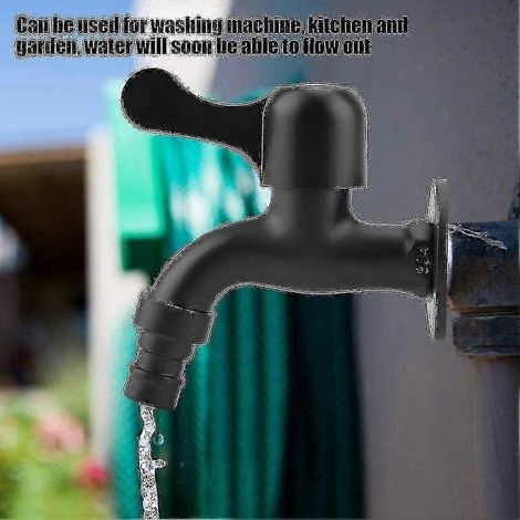 Robinet mural noir en acier inoxydable 304 pour jardin et salle de bain (1/2 pouce) (1/5)