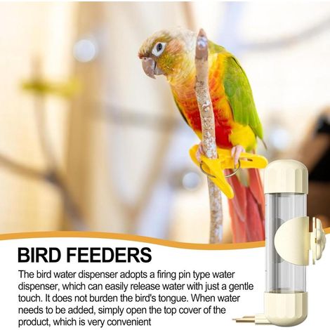 200ml White Parrot Water Dispenser  Automatic Leak-Proof Cage Bird Drinking Tool