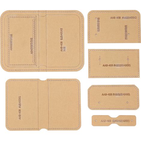 Lot de 6 gabarits en acrylique pour porte-clés à fermeture éclair et porte-monnaie, à réaliser soi-même avec des patrons en cuir. (1/5)