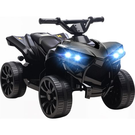 Quad Elettrico per Bambini ATV con Batteria Ricaricabile 6V, Fari LED e Musica, Età 3-6 Anni, Nero