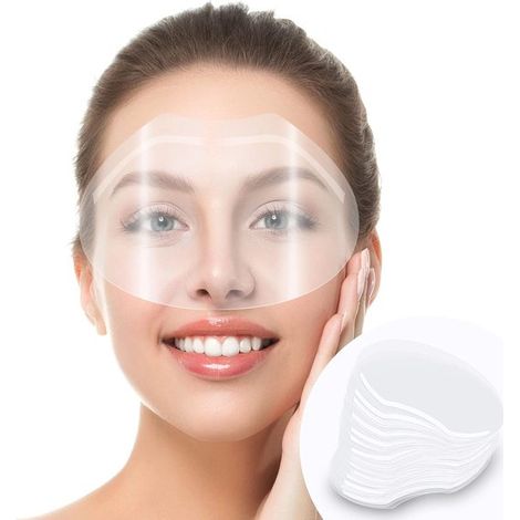 30 pièces - Écran facial - Écran facial - Écran anti-éclaboussures - Masque facial - masque de sécurité - Écran facial - Transparent - Cheveux Geen dans les yeux - Pour fournitures de salon, extension (1/5)