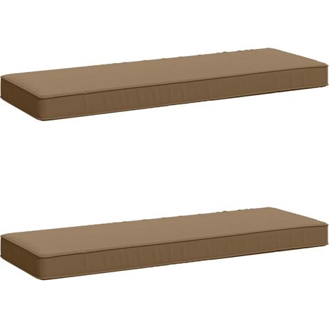 2-teilige Bankkissen VUGHT 2 stk. 100 % Polyester Taupe vidaXL