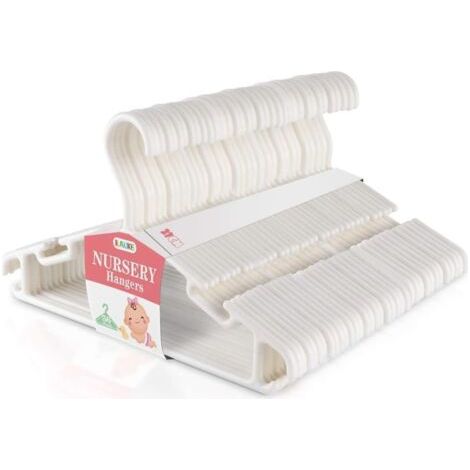 Lot de 36 Cintres Vêtements de Bébé enfant en Plastique de Stockage Cintres pour la Longueur de 27cm en Blanc