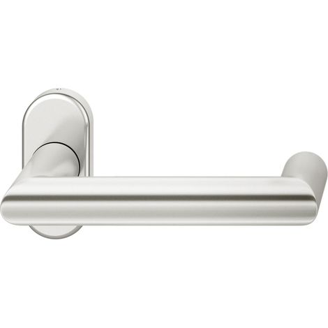 FSB Rahmentürdrücker 09 1016 mit Hochhaltefeder ovale Rosette Alu silber