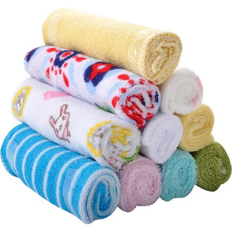 Lot de 8 serviettes de bain douces en coton pour bébé, gants de toilette et lingettes pour l'allaitement (1/5)