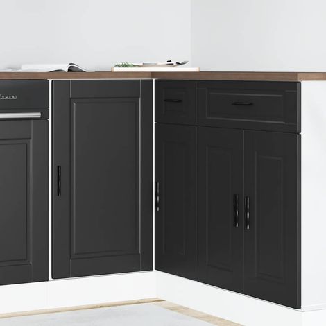 Küchenunterschrank „Porto“ Schwarz Holzwerkstoff