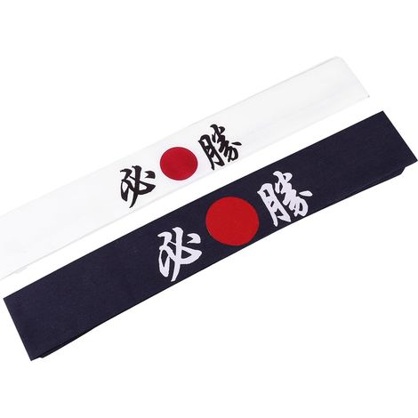 2-Piece Japanese Cotton Hair Headband for Karate Training, Cooking Accessories, Sweat-Absorbent, Soft Skin, for Women, Boys, and Girls (1/5)
