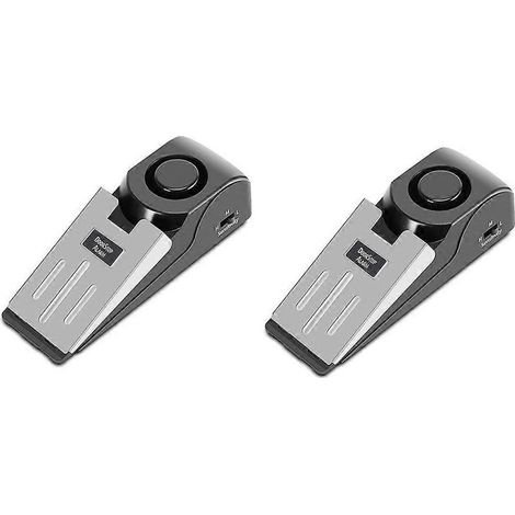 Lot de 2 butoirs de porte de voyage portables avec alarme, 120 dB, sécurité optimale, sensibilité réglable, pour la maison et les dortoirs. (1/5)