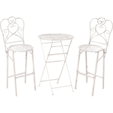 Garden Bar Set Folding TRIESTE Metal Light Beige