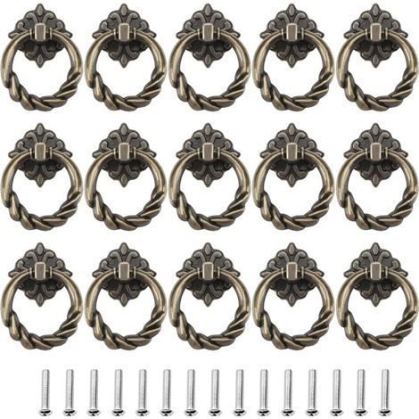 15 Pièces de Poignée de Porte Poignée de Tiroir de Porte Poignée de Tiroir Poignée d'armoire en Bronze pour Meubles de Cuisine Porte de Tiroir d'armoire (1/5)