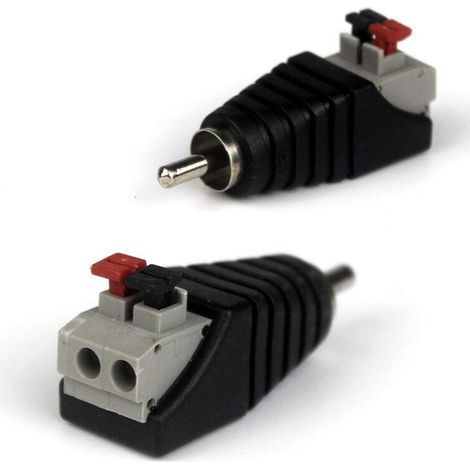 2-Pairs RCA Male Femelle vers 2 bornes à Femelle AV Audio Vidéo Ressort Appuyez sur Type connecteur Adaptateur (1/4)