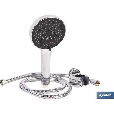 Kit de ducha redonda cromado con 3 funciones 125 x 280 mm (1/5)