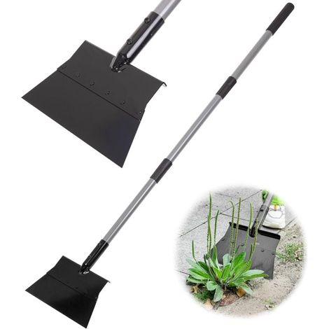 Coupe-bordures manuel, pelle de nettoyage de jardin multifonctionnelle – Acier robuste avec manche réglable de 137 cm, grattoir de jardinage, bêche d'extérieur pour désherber, creuser et déglacer. (1/4)