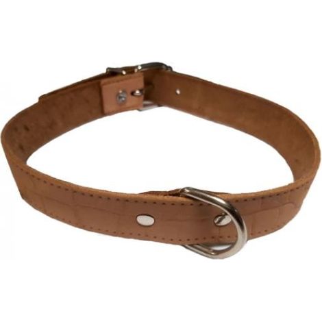 COLLAR PIEL LABRADO 18X400mm. TOSTADO