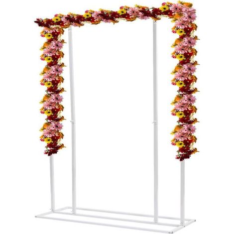 Arche de mariage - installation simple - avec écrou - amovible - pour mariage, décoration de fête (2 x 1 m, blanc) (1/5)
