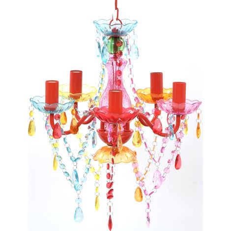 Luz de Cristal 5 Bombillas Multicolor vidaXL