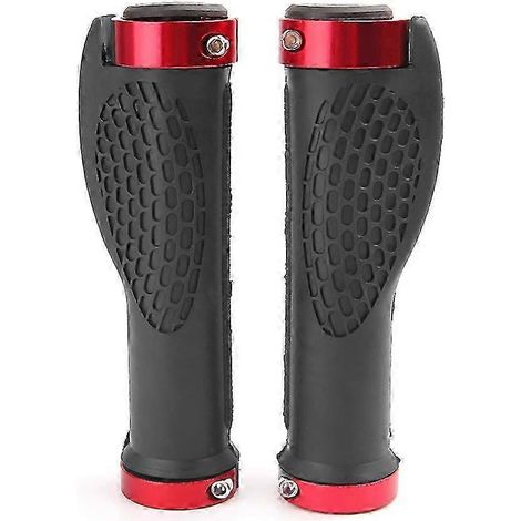Ergonomische Fahrradgriffe in verschiedenen Farben, Lenkergriffe mit Feststellbremse, Mountainbike-Griffe, rutschfeste MTB-Lenkergriffe, Rot (1/5)