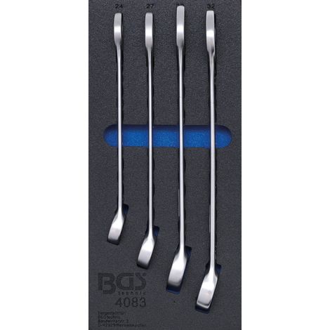 BGS Werkstattwageneinlage 1/3: Maul-Ringschlüssel-Satz SW 24 - 32 mm 4tlg. - 4083