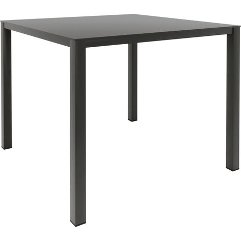 Grandsoleil Gartentisch wetterfest Metall Brunch 80 × 80 cm schwarz Gartentisch (1/3)