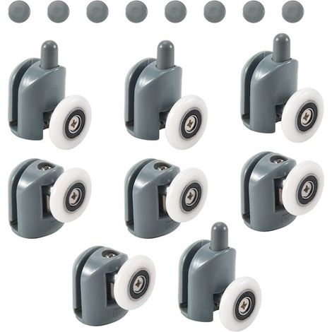 8 roulettes porte douche coulissante guide poulies verre accessoires (1/5)