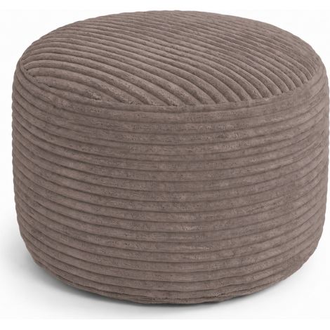 Repose-pieds déhoussable en velours côtelé BANANAIR 50x30 cm marron (1/5)