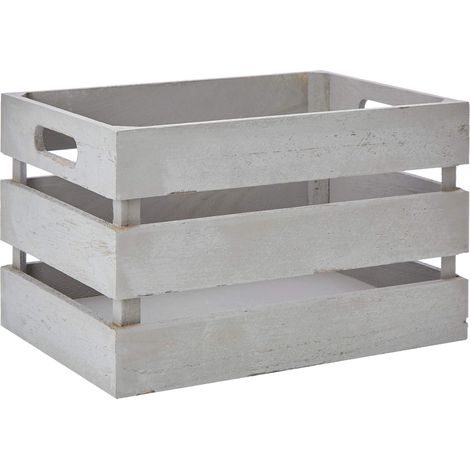 Zeller 15136 Cesto Contenitore "Vintage Grau", Legno, Grigio, 31x21x18.7 cm (1/5)