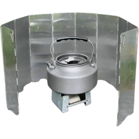 8/9/10 Plaques Pare-vent pour réchaud à gaz, idéal pour le camping, les pique-niques et la cuisson en extérieur. Écran coupe-vent en alliage d'aluminium pour réchauds portables. (1/5)