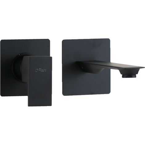 Miscelatore lavabo a parete in colore nero opaco con bocca lunga 170 mm Paini Venti V2YO208TC Nero opaco (1/2)