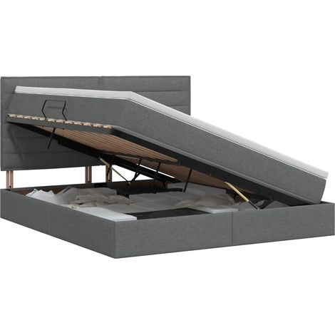 Maison Exclusive - Letto con contenitore e materasso Grigio Scuro 140 x 200 cm (1/5)