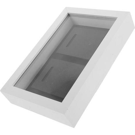 Boîte Vitrine pour Médailles en Bois, Murale Poser, Blanc (1/5)