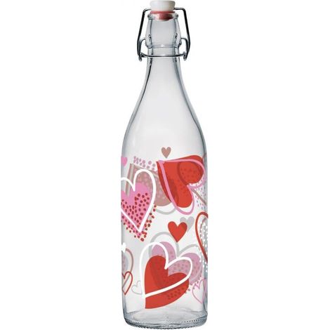 Bottiglia in Vetro Ermetica Lory Heart to Heart 1 Litro Cerve (1/2)