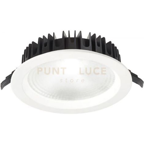 GFA861N- FARETTO DA INCASSO TONDO BIANCO LED 4000K 2550LM 30W D.22,2CM ALLUMINIO E VETRO