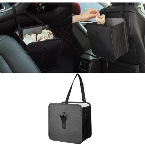Grande poubelle de voiture pliable et suspendue en tissu Oxford – 7 litres, étanche et imperméable, organisateur de poubelle de voiture (1/5)