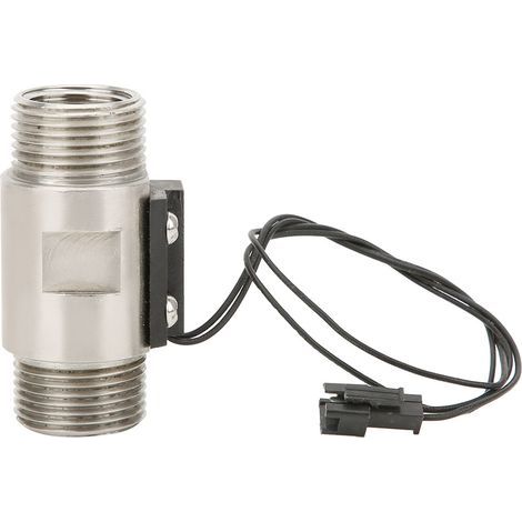 Interrupteur de débit d'eau FS-04 en acier inoxydable 304, type piston, filetage mâle double G3/4 pouce (1/5)