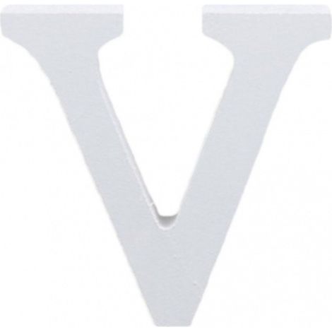 TRADE SHOP - Lettere Alfabeto Lettera V In Legno Bianco H 11 Cm Decorazione Arredo Wedding -
