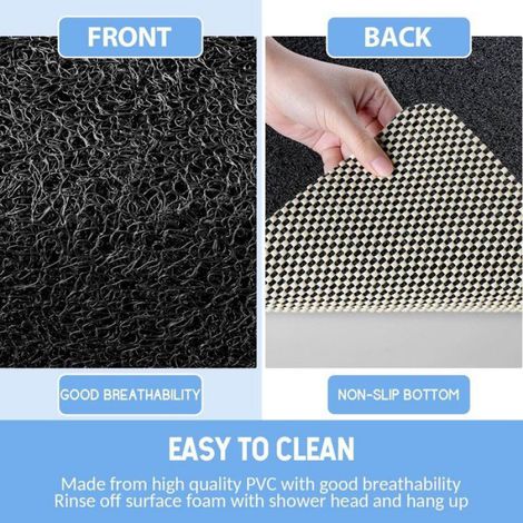 Tapis de douche antidérapant 40 x 60 cm - Tapis antidérapant - Tapis de bain à séchage rapide - Tapis nettoyant pour les pieds - (1/4)