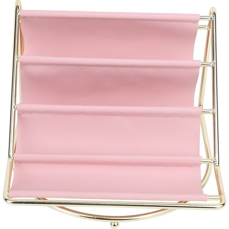 Étagère multicouche en fer forgé et cuir, boîte de rangement pour télécommande (1/4)