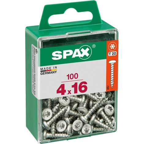 Scatola da 100 unità di vite per legno Spax con testa tonda Wirox 4.0x16mm Spax