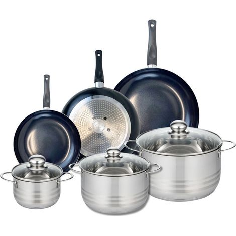 Ensemble de 3 Poêles de cuisson 20, 24 et 28 cm et 3 faitouts 14, 20 et 24 cm Elo Prima Brillant (1/4)